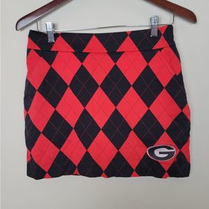 LOUDMOUTH Georgia Bulldogs UGA Red & Black Argyle Golf Ladies Skort 4